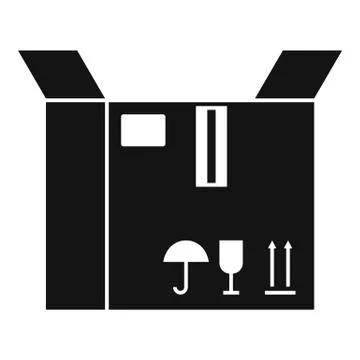Open parcel box icon, simple style Stock Illustration
