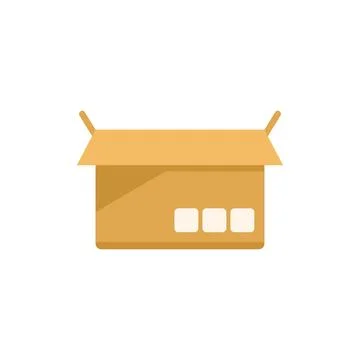 Open parcel icon flat vector. Paper package イラスト素材