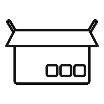 Open parcel icon outline vector. Paper package Illustrazione stock