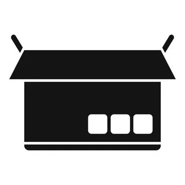 Open parcel icon simple vector. Paper package Stock Illustration