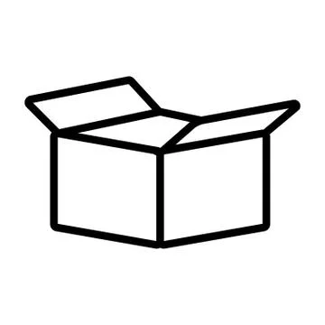 Open parcel icon vector. Isolated contour symbol illustration Illustrazione stock