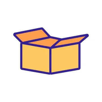 Open parcel icon vector. Isolated contour symbol illustration Stock Illustration