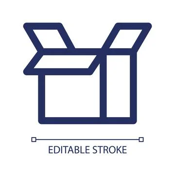 Open parcel linear ui icon Stock Illustration