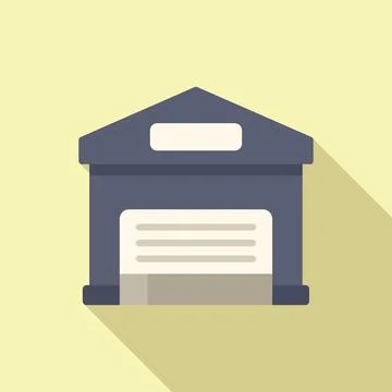 Open parcel warehouse icon flat vector. Distribution post Stock Illustration