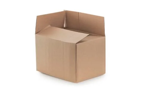 Open parcel on white Stock Photos