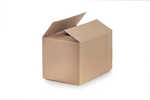Open parcel on white Stock Photos