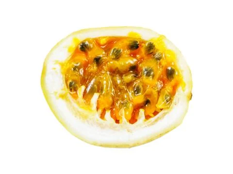 Open passion fruit isolated Stock Photos