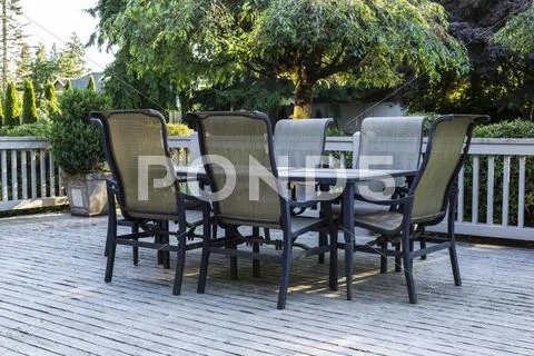 Open patio during summer Stock Photos