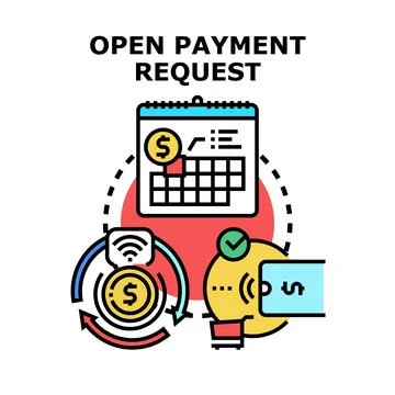 Open payment request process for digital transactions management Stock Illustration