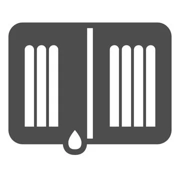 Open pencil case, school, office, college solid icon, education concept イラスト素材