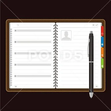 Open personal organizer Stock Illustration