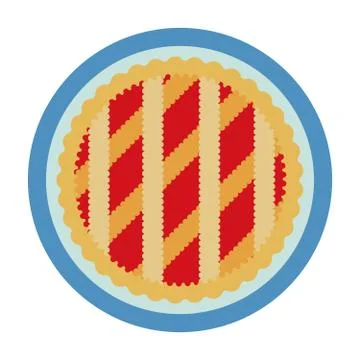 Open pie with jam top view vector flat isolated Illustrazione stock