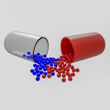 Open Pill Capsule Stock Illustration