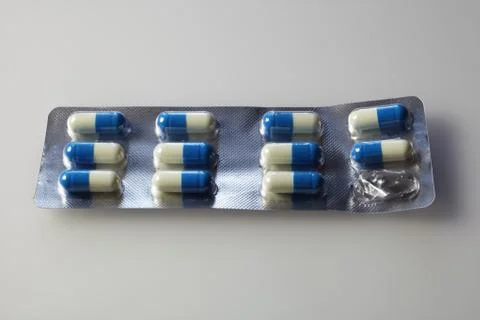 Open pill packaging used Stock Photos