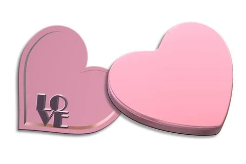 Open pink gift box top view Stock Illustration