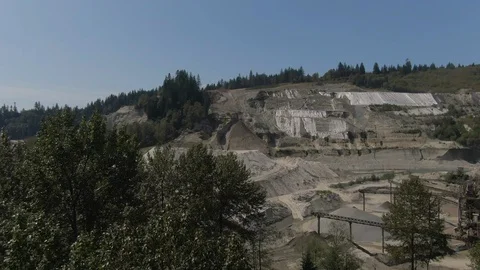 Open pit active gravel &amp; aggregate mine Stock Footage 114356708