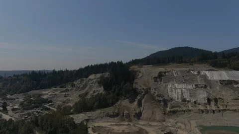Open pit active gravel &amp; aggregate mine Stock Footage 114356922