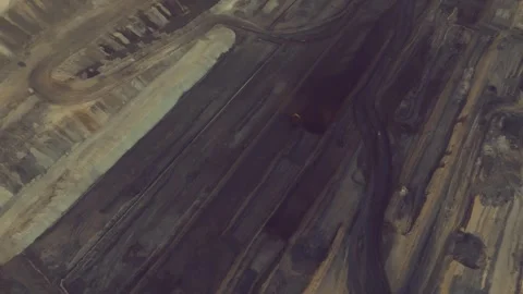 Open Pit Coal Mine Aerial View Pakistan Stock Footage 338161323