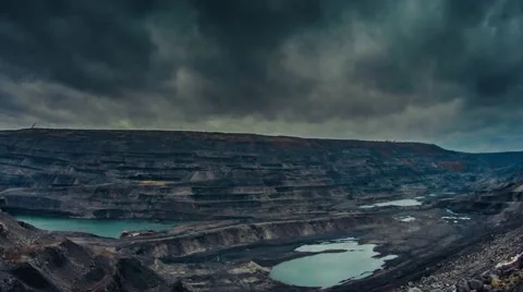Open Pit disaster and clouds over it. Timelapse Stock-Footage 47407880