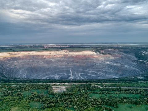 Open pit for the extraction of ore. Foto stock