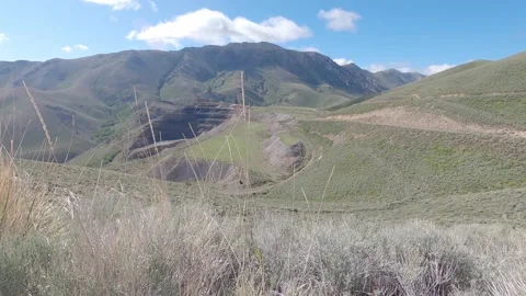 Open Pit Gold Mine Craved Out Of Nevada Mountain Stock Footage 148062968