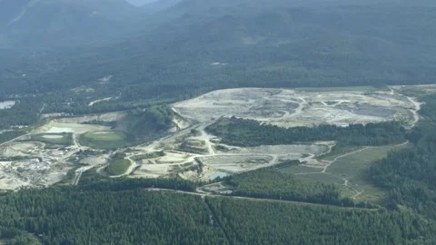 Open-Pit Limestone Quarry - Forested Landscape Stock Footage 346786962