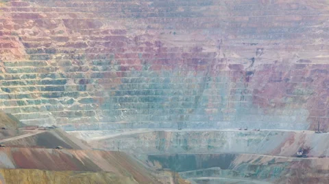 Open pit metal mine, New Mexico, USA Stock Footage 57275340