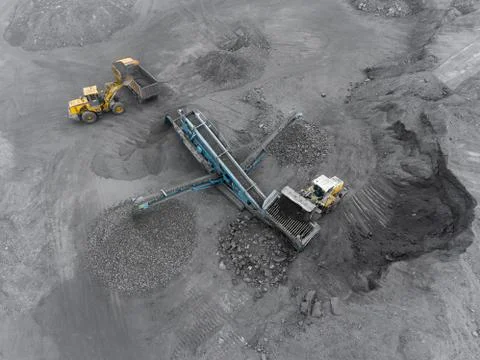 Open pit mine, breed sorting, mining coal, extractive industry 写真素材