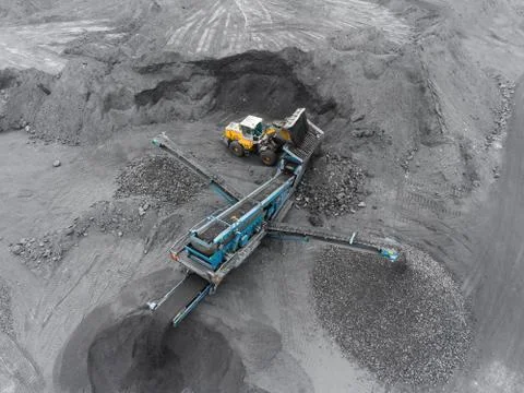 Open pit mine, breed sorting, mining coal, extractive industry Stock-Fotos
