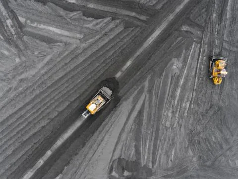 Open pit mine, breed sorting, mining coal, extractive industry Stock Photos
