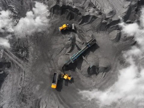 Open pit mine, breed sorting, mining coal, extractive industry 写真素材