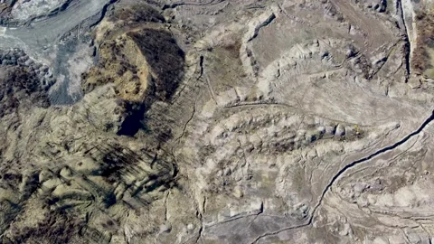 Open pit mine. Coal surface mining, aerial drone view. Stock Footage 238439499
