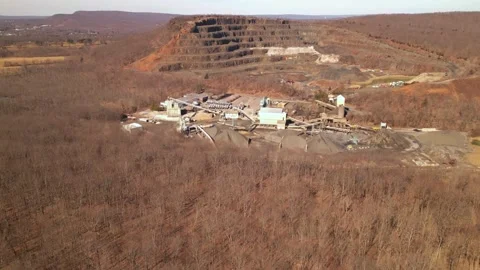 Open pit mine, extractive industry for coal, top view aerial drone Stock Footage 244511023