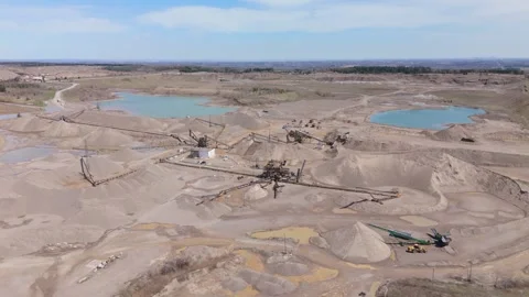 Open-Pit Mine Industrial Extraction Process - Caledon Village - Ontario - Canada Stock Footage 337936675