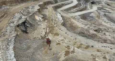 Open pit mine wulfrath, Germany, aerial view. Видео 276482580