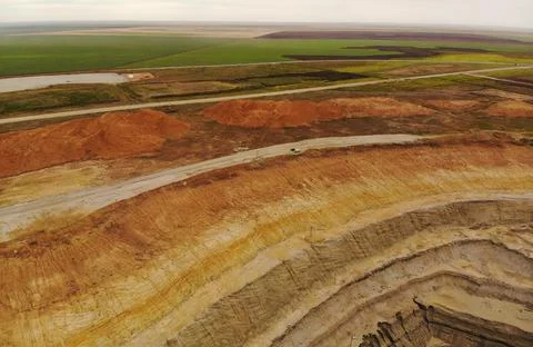 Open pit for mining bauxite Stock Photos