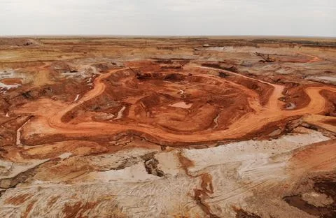 Open pit for mining bauxite Stock Photos