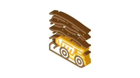 Open pit mining copper production isometric icon animation Stock Footage 327293812