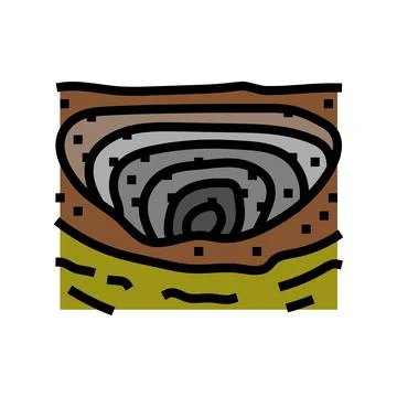 Open pit mining copper production color icon vector illustration Stock Illustration