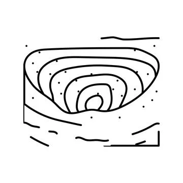 Open pit mining copper production line icon vector illustration Stock Illustration