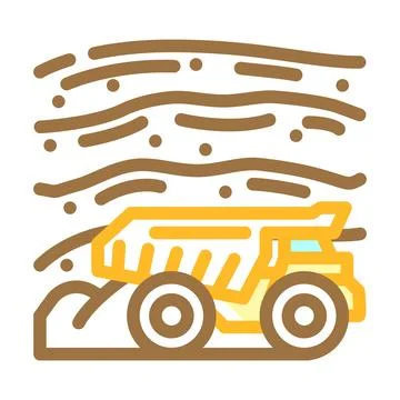 Open pit mining copper production color icon vector illustration Stock Illustration