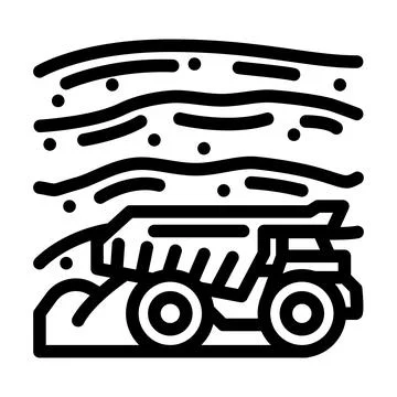 Open pit mining copper production line icon vector illustration Stock Illustration