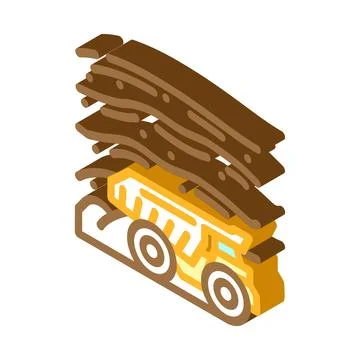 Open pit mining copper production isometric icon vector illustration Stock Illustration