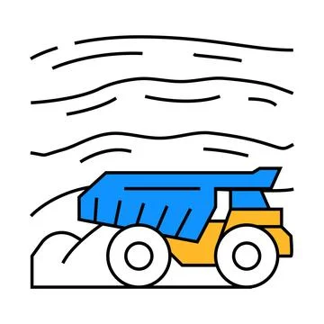 Open pit mining copper production icon color illustration Stock Illustration