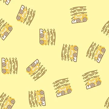 Open pit mining copper production vector seamless pattern Stock Illustration