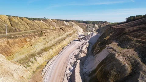 Open pit mining, drone aerial view Stock Footage 203931251