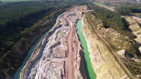 Open pit mining, drone aerial view Vídeo Stock 203947176
