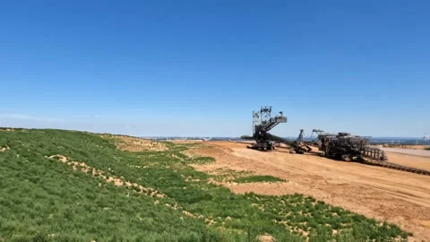 Open Pit Mining Industry Heavy Equipment Machines 스톡 동영상 221777024