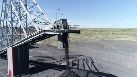 Open pit mining of natural resources and ores Stock Footage 128118606