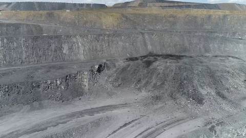 Open pit mining of natural resources and ores Stock Footage 128118752